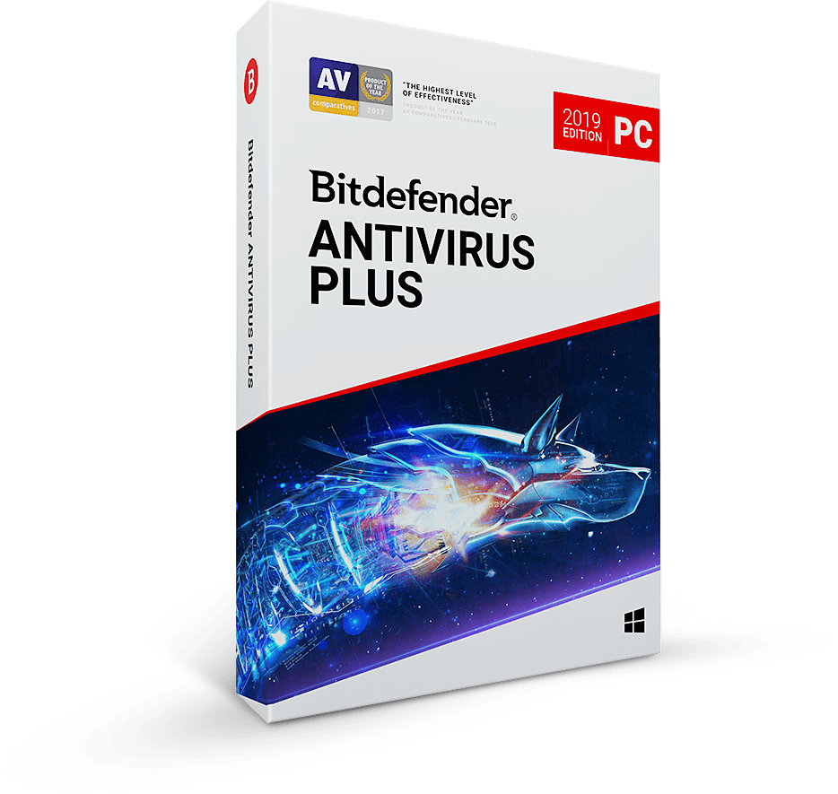 Bitdefender Total Security product hero showing the Windows app with detection scores from AV-Test and AV-Comparatives